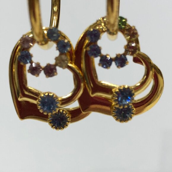 24PCS High Quality Gold Plated Heart Charm with Crystals Bulk for Jewelry Making - Picture 9 of 10